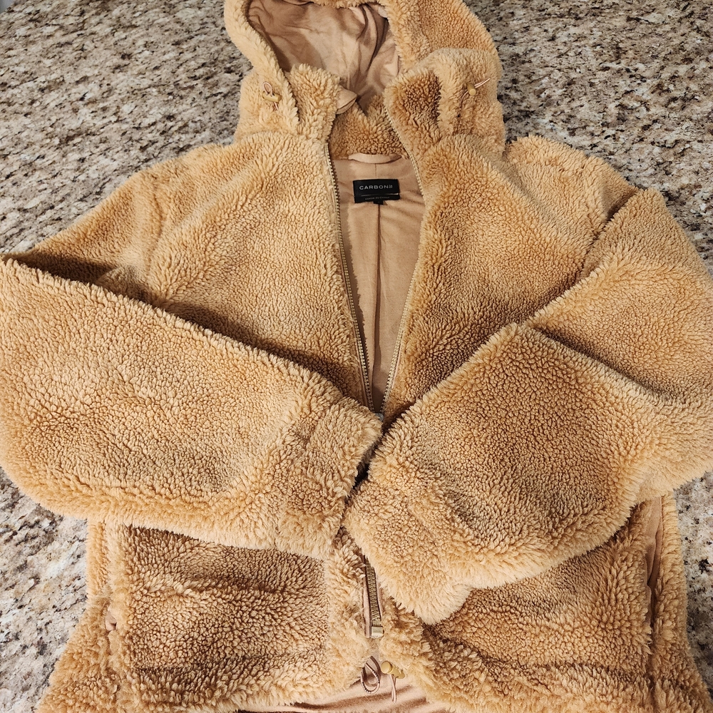 CARBON38 - Cozy Tan Sherpa Jacket NWOT Size S